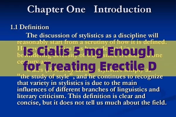 Is Cialis 5 mg Enough for Treating Erectile Dysfunction?