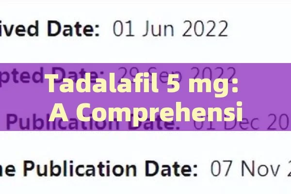 Tadalafil 5 mg: A Comprehensive Look